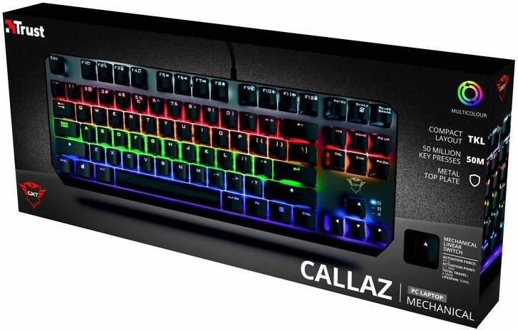 Klávesnica Trust GXT 834 Callaz TKL, US čierna