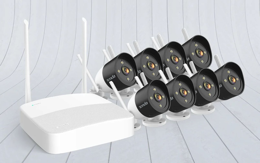 Kamerový systém Tenda K8W-3TC, 8x kamera, nočné svietenie čierny/biely