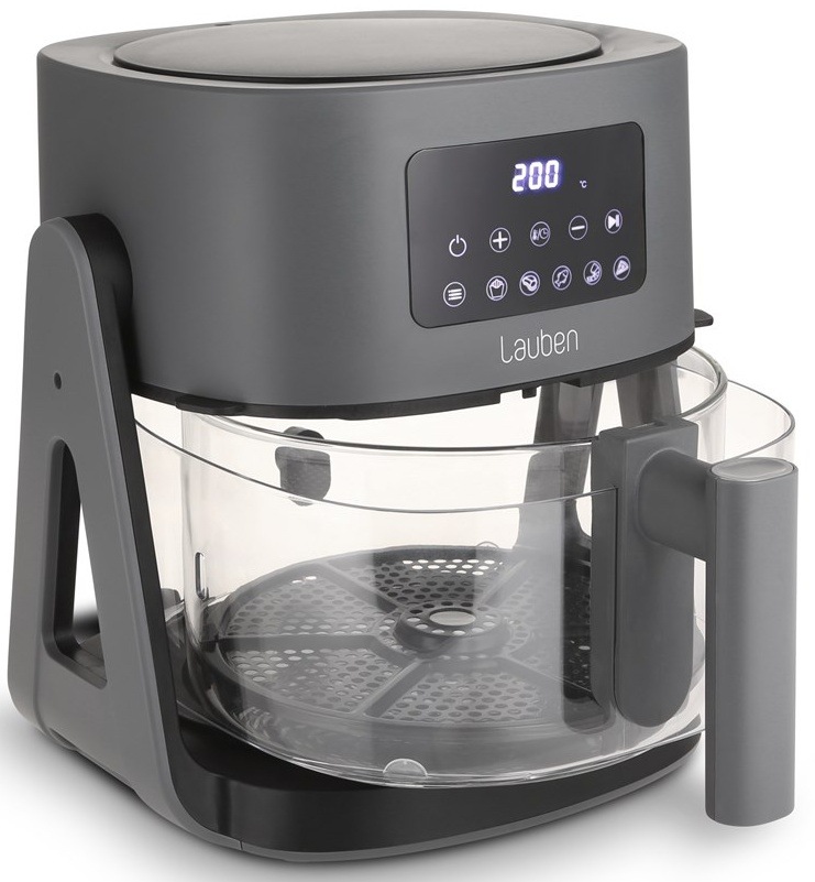 Fritéza teplovzdušná Lauben Glass&Grill Air Fryer 3in1 5500BG sivá