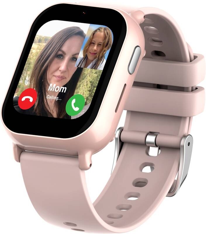 Inteligentné hodinky Carneo GuardKid+ 4G Buddy ružové Detské chytré hodinky Carneo GuardKid+ 4G Buddy pri 4G videohovore s rodičom priamo na displeji hodiniek