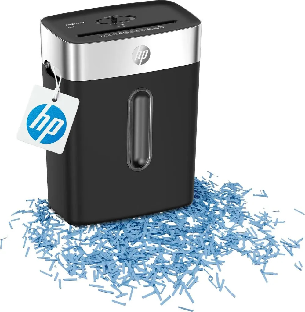 Skartovač HP OneShred 8CC čierny Skartovač HP OneShred 8CC je ľahko prenosný vďaka nízkej hmotnosti 4,3 kg