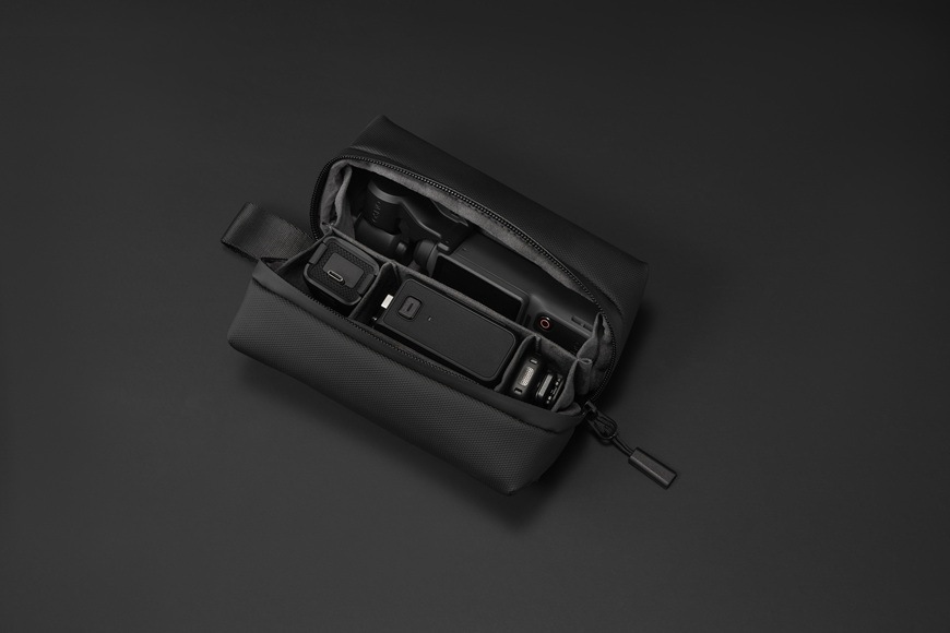 Ochranné puzdro DJI Osmo Pocket 4 Carrying Bag čierne Detail obrázku puzdra.