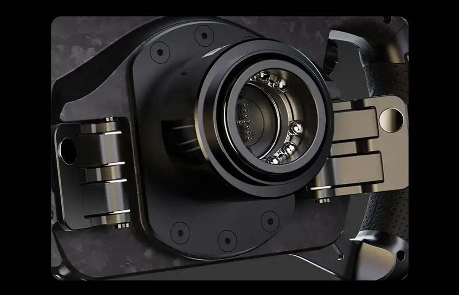 Volant Moza Racing GS V2P (PC) čierny Scéna s pohľadom na systém pripojenia volantu GS V2P k základni.