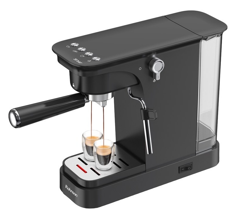 Pákový kávovar Rohnson R-98026 čierny Pákové espresso Rohnson R-98026 v čiernom prevedení