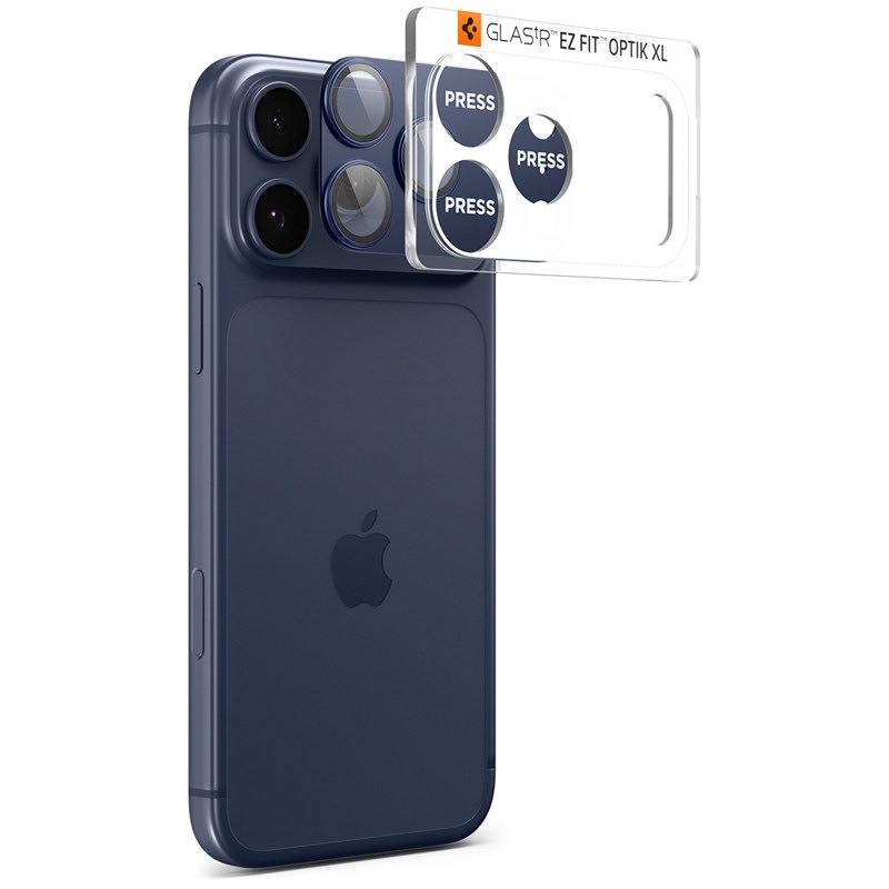 Tvrdené sklo Spigen TR EZ Fit Optik Pro XL na Apple iPhone 17 Pro - modré