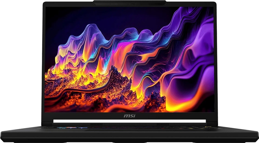 Notebook MSI Raider 16 HX B2WH-245XCZ čierny Farebné vlny ilustrujú ostrosť, kontrastnosť a intenzívne farby displeja notebooku MSI Raider 16 HX B2W