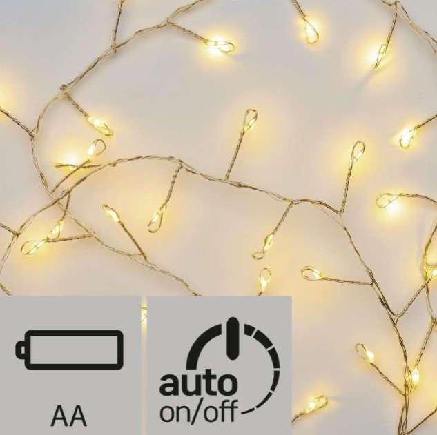 Vianočné osvetlenie EMOS 100 LED nano reťaz - ježko, 2,4 m, 3x AA, vnútorná, teplá biela, časovač Vianočné osvetlenie EMOS 100 LED nano reťaz - ježko, 2,4 m, 3x AA, vnútorná, teplá biela, časovač
