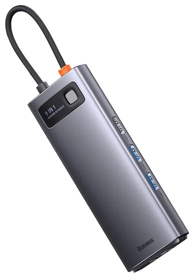 USB Hub Baseus Baseus Joystar 9v1 sivý