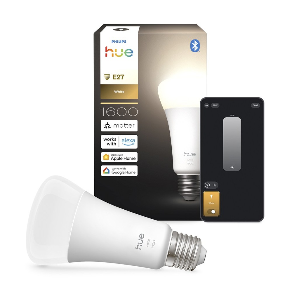 Inteligentná žiarovka Philips Hue Bluetooth, E27, A67, 1600 lm, White