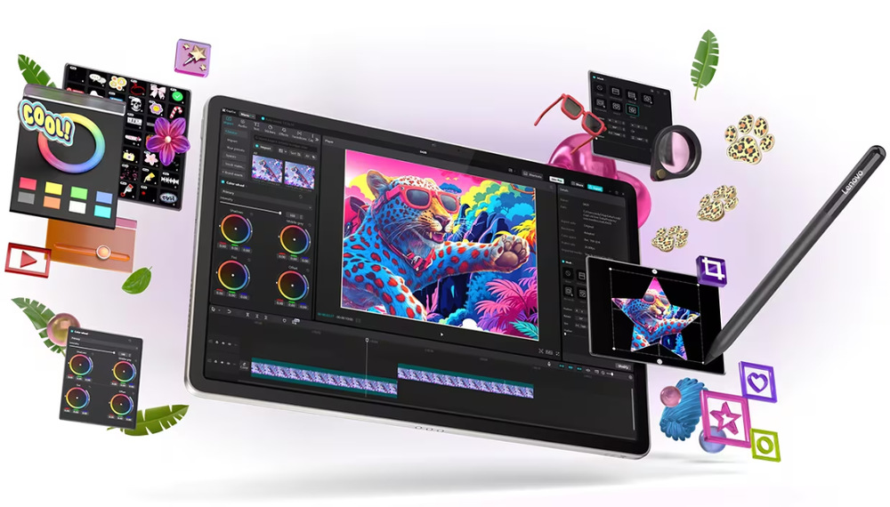 Tablet Lenovo Yoga Tab 8 GB / 256 GB + dotykové pero béžový Tablet Lenovo Yoga s farebnými prvkami a perom
