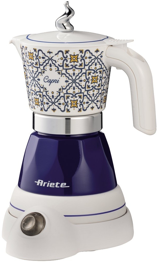 Moka kanvica Ariete Capri ART 1358/CA biely/modrý Ovládanie kanvice pomocou jediného tlačidla.