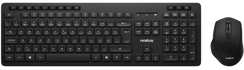 Klávesnica s myšou Niceboy Office MK10 Combo Comfort Set čierna Klávesnica s myšou Niceboy Office MK10 Combo Comfort Set čierna