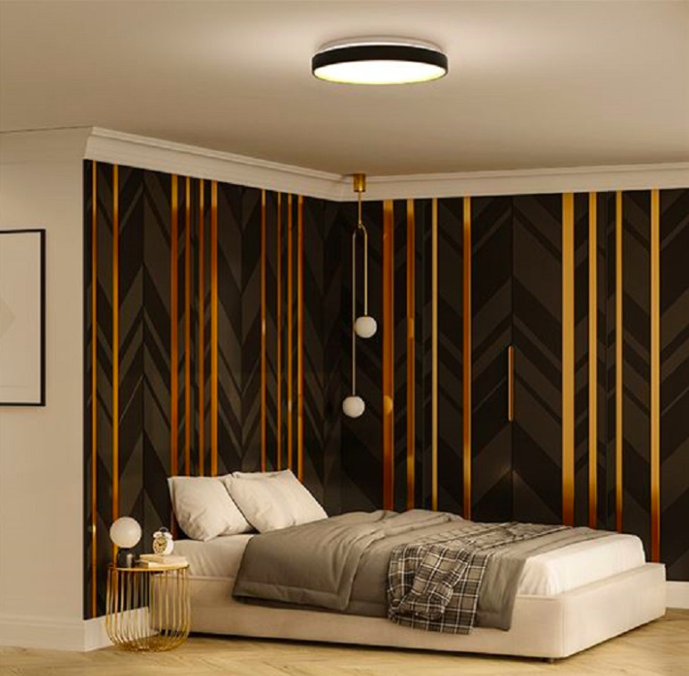 LED stropné svietidlo Solight WO8013 CALA 48W Stropné svietidlo Solight WO8013 CALA 48 W osvetľujúce moderne zariadenú spálňu