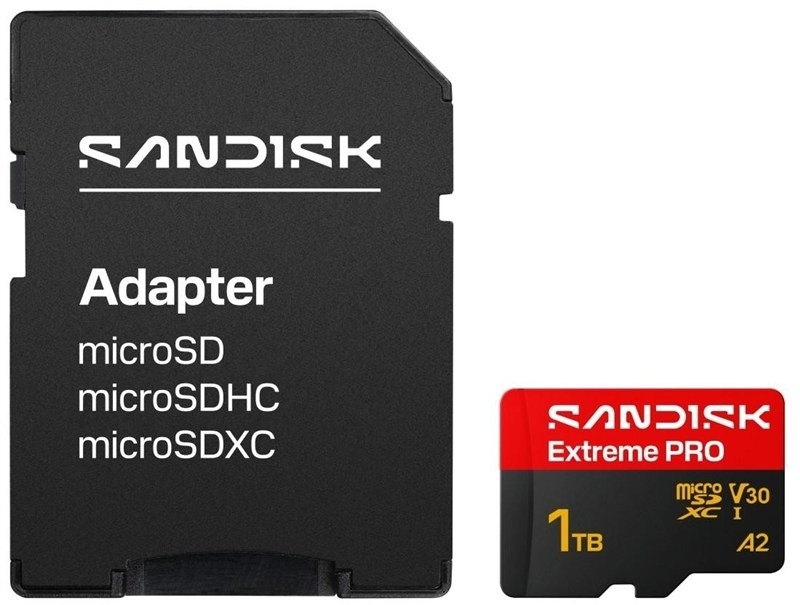 Pamäťová karta SANDISK Micro SDXC Extreme Pro 1TB UHS-I U3 (250R/170W) + SD apaptér Pamäťová karta microSD SANDISK Extreme PRO 1TB s adaptérom