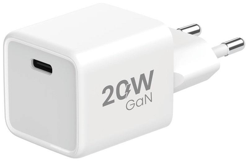 Nabíjačka do siete WG GaN, 1xUSB-C, PD 20W - biela