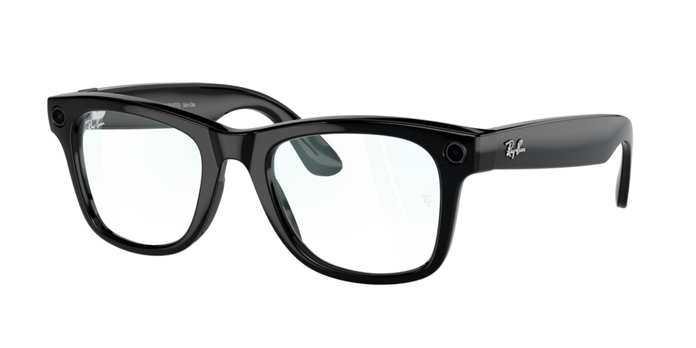 Inteligentné okuliare Meta Ray-Ban Wayfarer - Shiny, Clear (Large) čierne