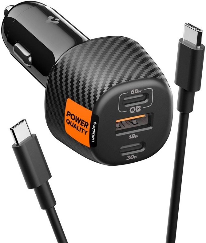 Adaptér do auta Spigen Essential 113 W - čierny
