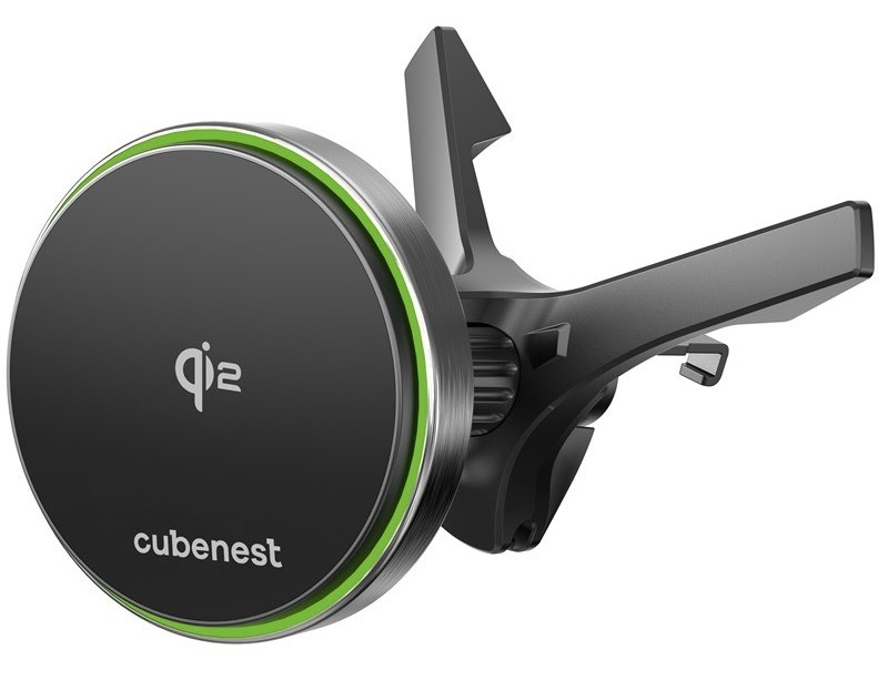 Držiak na mobil Cubenest SQ1C0 s nabíjaním Qi2, do mriežky čierny
