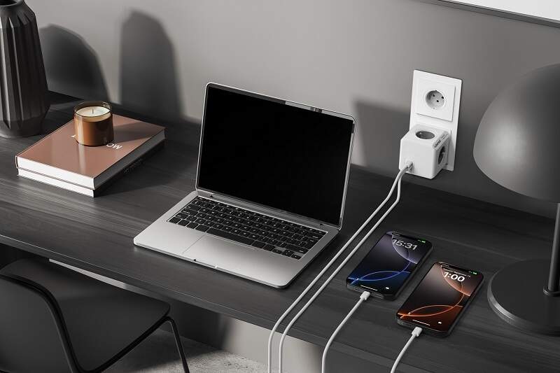 Rozbočovacia zásuvka Cubenest PowerCube Original USB PD 35W, 2x USB-C, 4x zásuvka biela Rozbočovacia zásuvka Cubenest PowerCube Original USB PD 35W, 2x USB-C, 4x zásuvka biela