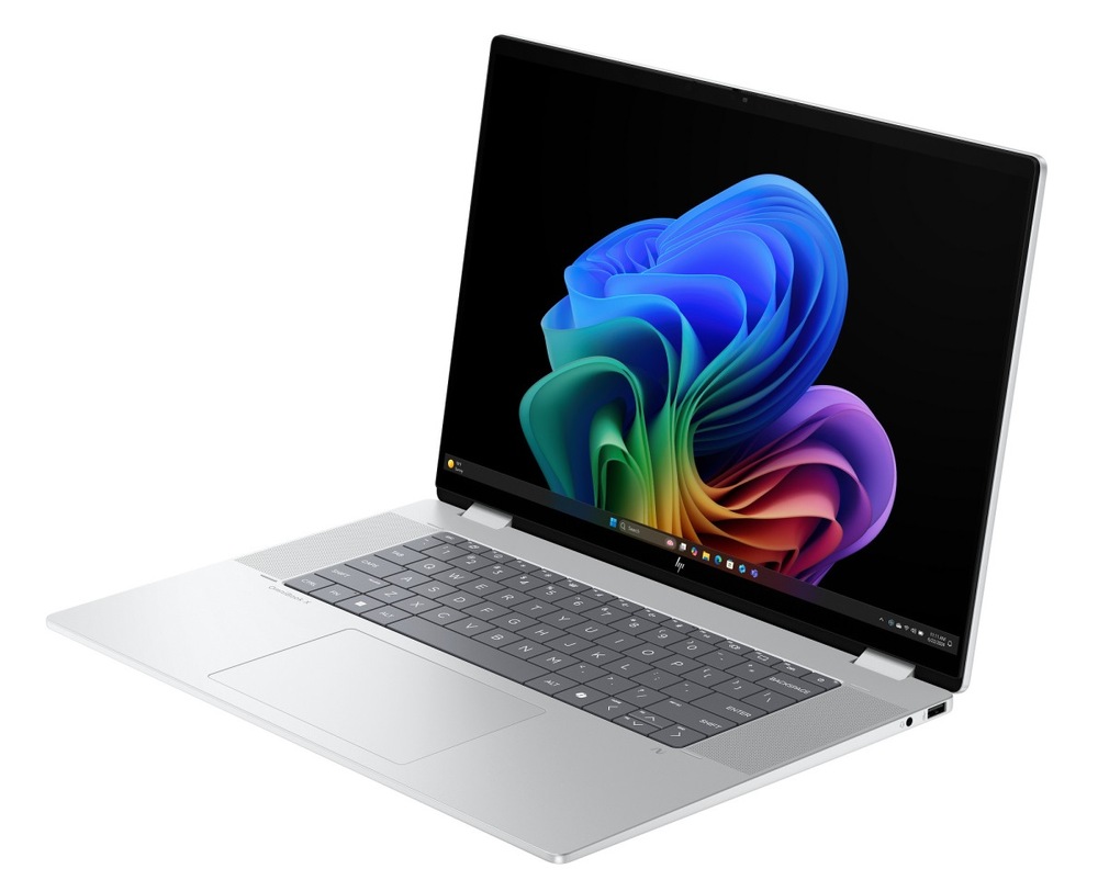 Notebook HP OmniBook X Flip NG AI 16-as0433nc + Game Pass předplatné na 3 měsíce strieborný Notebook HP OmniBook X Flip NG AI 16-as0433nc otočený doľava