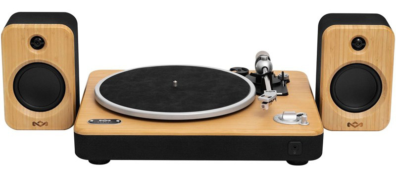 Gramofón MARLEY Stir It Up Wireless 2 s reproduktormi, čierna a hnedá farba