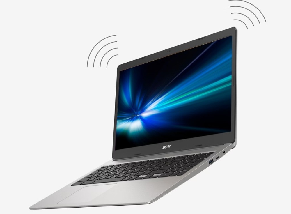 Notebook Acer Chromebook 315 (CB315-6H-34GY) strieborný Otvorený notebook Acer Chromebook 315 na 170 ° s Wi-Fi