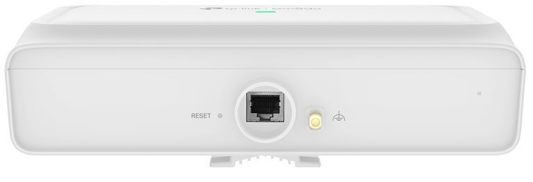 Detail prístupového bodu TP-Link EAP772-Outdoor s LAN portom a tlačidlom Reset