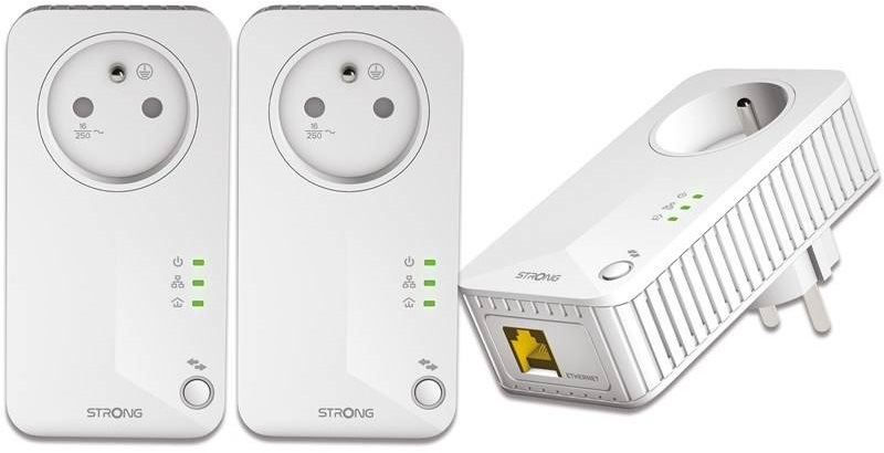 Sieťový rozvod LAN po 230V Strong Powerline 600 TRI FR, 3ks biely Strong Powerline Wi-Fi 600 Triple Pack