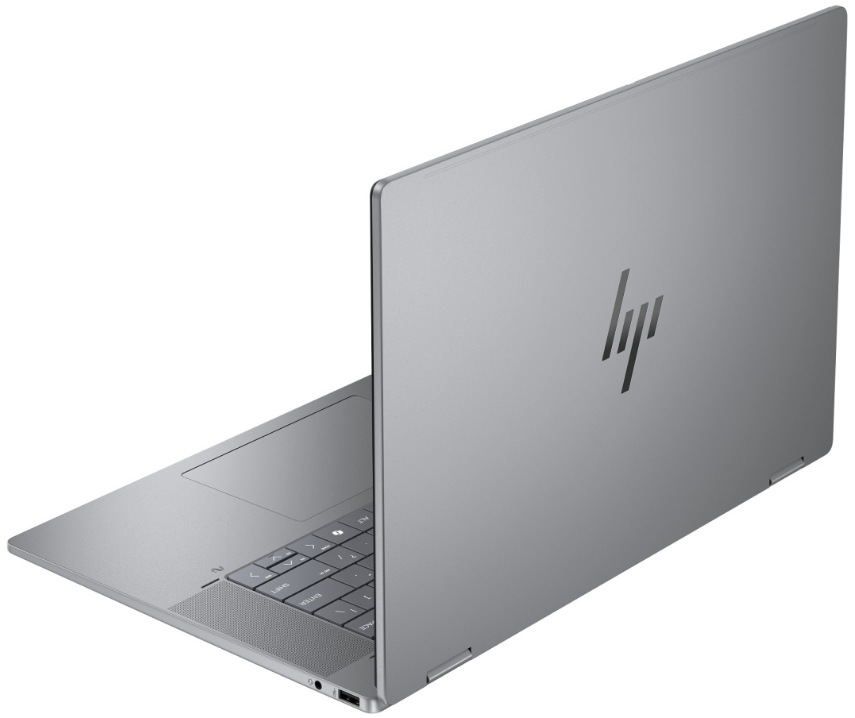 Notebook HP + Game Pass predplatné na 3 mesiace sivý Detail prenosného počítača HP OmniBook X Flip NG AI PC 16-ar0001nc v zloženom stave