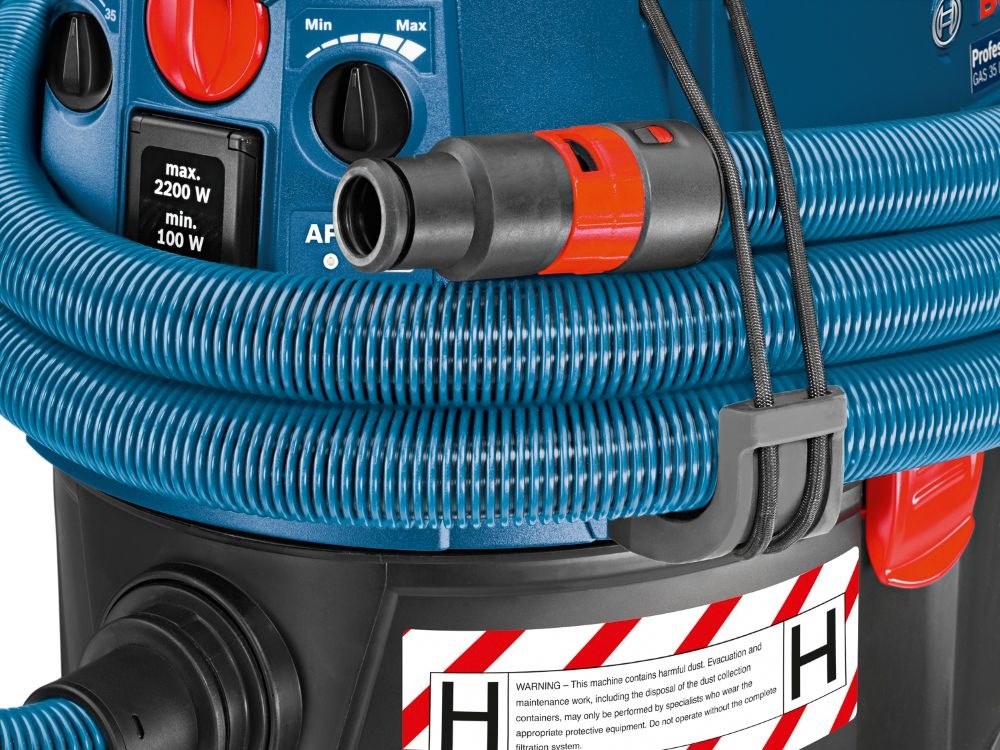Priemyselný vysávač Bosch Professional GAS 35 H AFC obsahuje zásobník s objemom 35 litrov