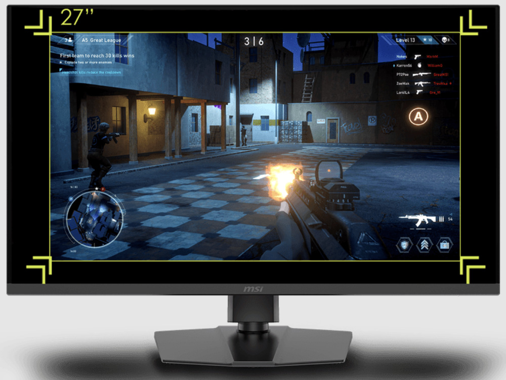 Herný monitor MSI MAG 321UP QD-OLED X24 čierny Herný monitor MSI MAG 321UP QD-OLED X24 s hernou plochou prepnutou na veľkosť 27"