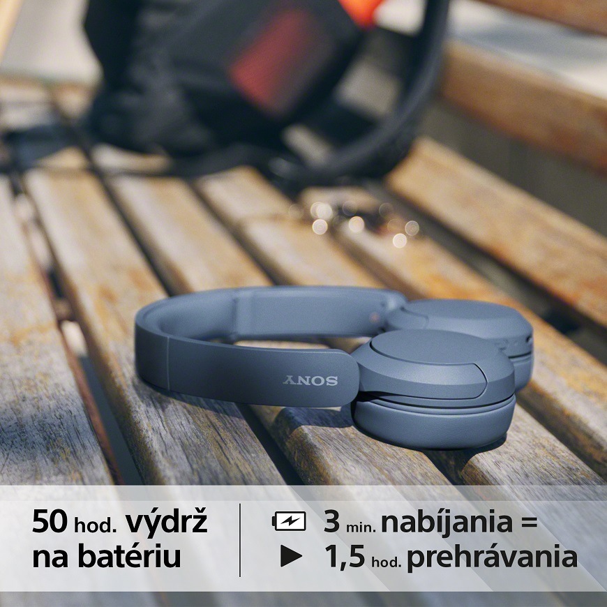 Slúchadlá Sony WH-CH520 modrá Slúchadlá Sony WH-CH520, modrá, výdrž 50 hodín