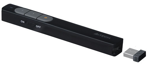 Prezentér A4Tech 2.4G Wireless Laser Pen čierny Bezdrôtový prezentér A4Tech 2.4G Wireless Laser Pen, čierna