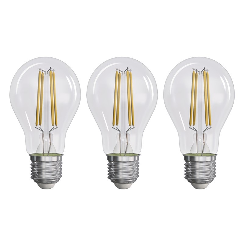 LED žiarovka EMOS Filament klasik, 5W, 1060lm, E27, teplá biela, 3 ks