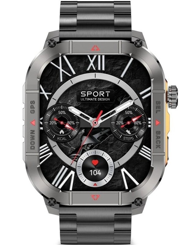 Chytré hodinky Aligator Watch Sport GPS, čierna farba.
