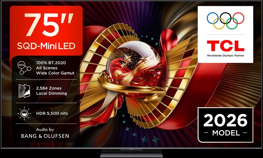 Televízia TCL 75C8L s uhlopriečkou 189 cm.