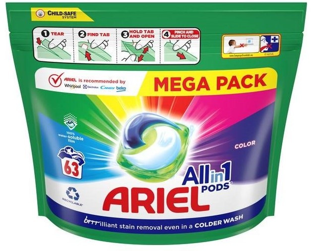 Ariel gélové kapsule Color 63 ks