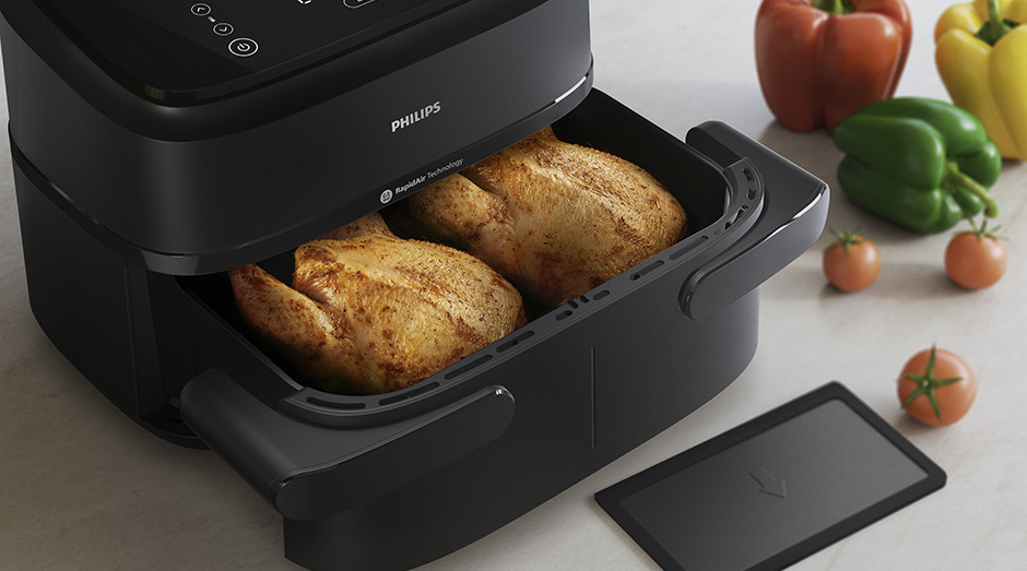 Fritéza teplovzdušná Philips Airfryer 1000 Series Dual basket 7,1 l, NA150/00 čierna Philips NA150/00 Series 1000″ width=