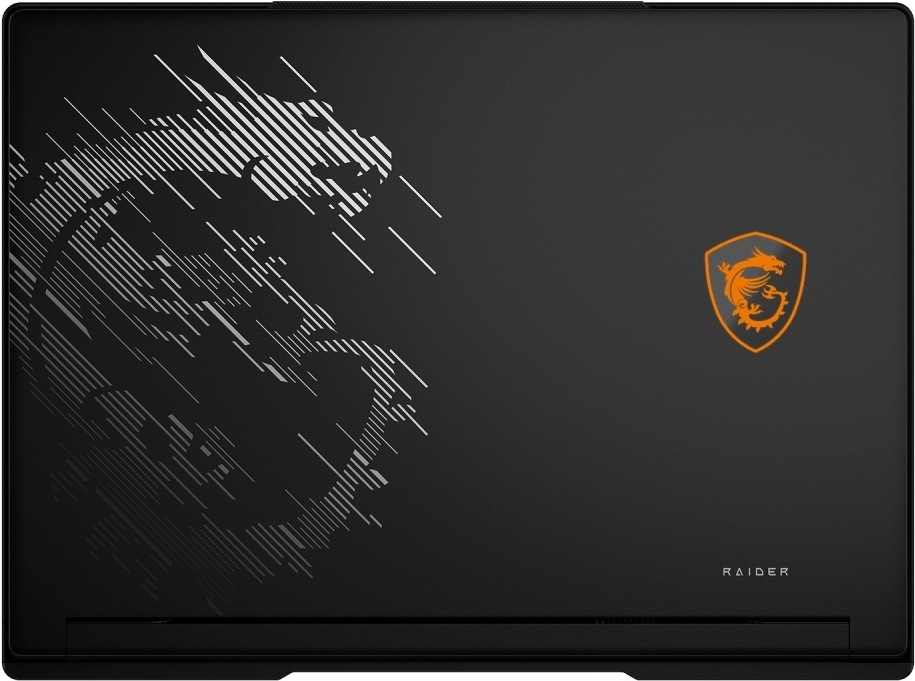 Notebook MSI Raider A16 HX B8WI-005XCZ čierny Zadná strana notebooku Raider A16 HX B8W s podsvieteným emblémom