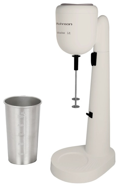 Stolný napeňovač mlieka Rohnson R-4437 Shake it v béžovej farbe s nerezovou nádobou