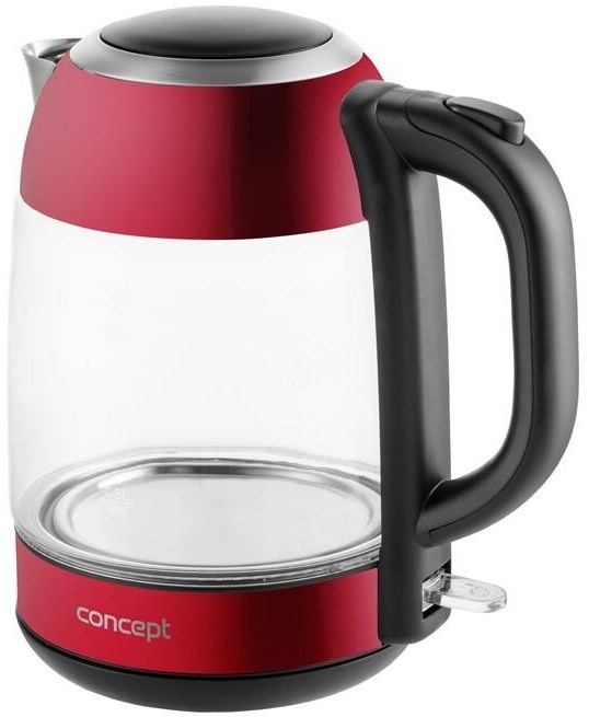 Rýchlovarná kanvica Concept RK4081 červená/sklo