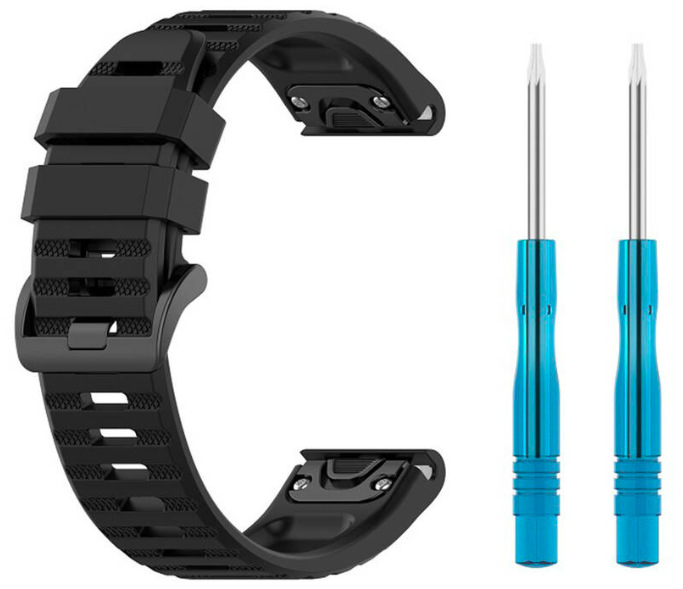 Remienok FIXED Silicone Strap na Garmin QuickFit 26 mm čierny Remienok FIXED Silicone Strap na Garmin QuickFit 22 mm - čierny