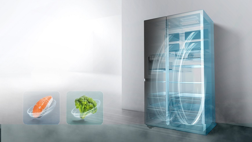 Americká chladnička Hisense RS818N4TFC čierna Americká chladnička s mrazničkou Hisense RS818N4TFC, Side by Side, Multiflow 360°