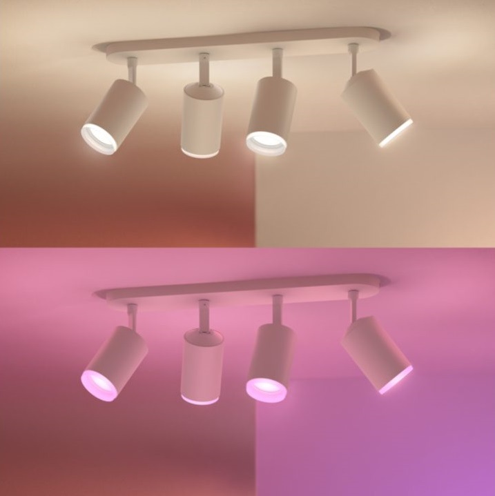 Bodové svietidlo Philips Hue Fugato White and Color Ambiance 4 Spot biele