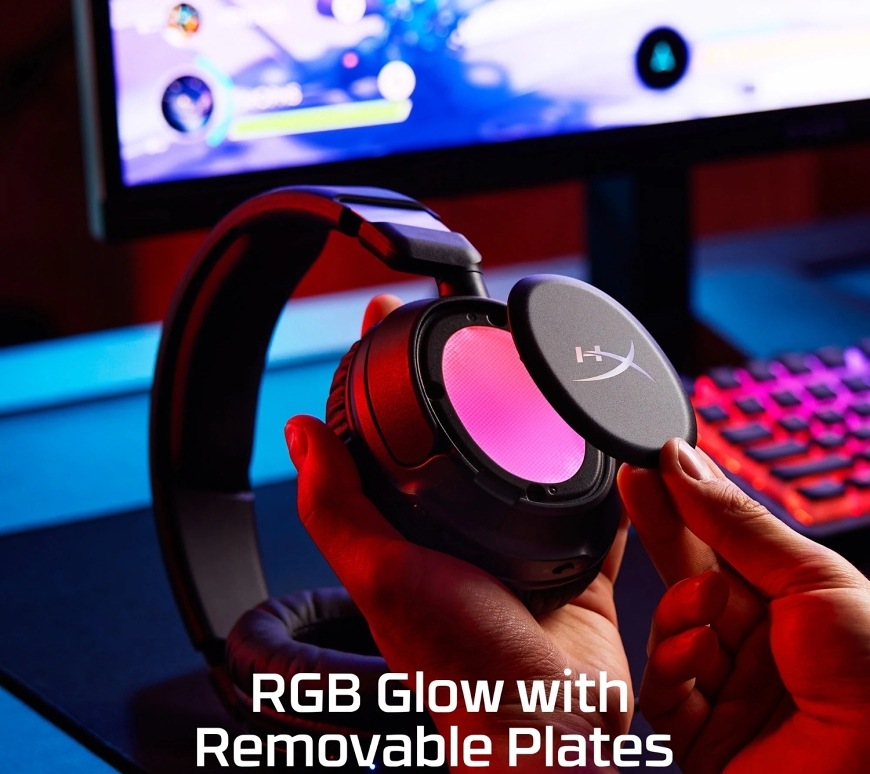 Headset HyperX Cloud Flight 2 Wireless čierny RGB podsvietenie s vymeniteľnými magnetickými krytmi