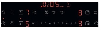 Indukčné varné dosky s odsávaním AEG série 6000 TT84CB00CB čierna Ovládací panel indukcie AEG TT84CB00CB