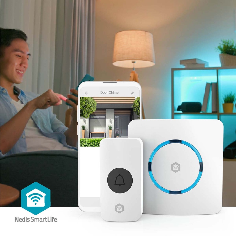 Zvonček bezdrôtový Nedis SmartLife, Wi-Fi biely Zvonček Nedis sa jednoducho nastavuje