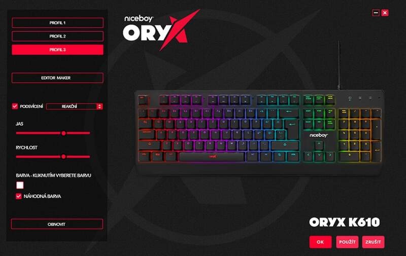 Klávesnica Niceboy ORYX K610 Chameleon čierna Klávesnica Niceboy ORYX K610 Chameleon čierna