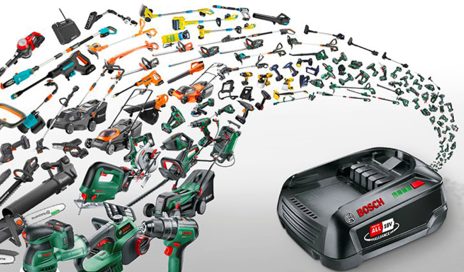 Kosačka Bosch ROTAK 18V-32 (s baterií) Akumulátor Bosch 18V POWER FOR ALL kompatibilný so širokým radom domáceho a záhradného náradia