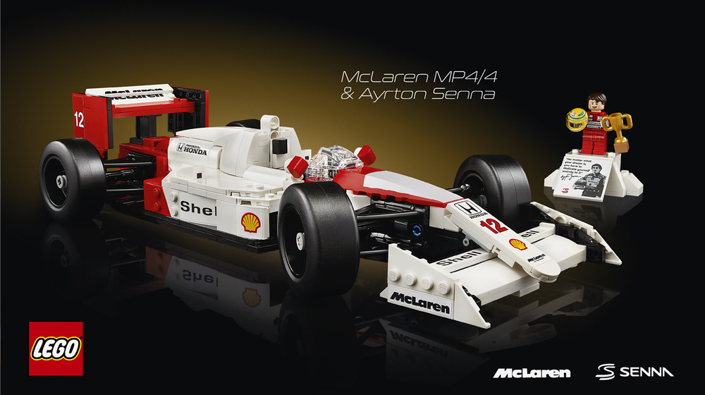 Stavebnica LEGO® Icons 10330 McLaren MP4/4 a Ayrton Senna Stavanie 693 dielikov ponúka dospelým chvíľu relaxácie a výsledný model sa stane výraznou výstavnou dekoráciou.